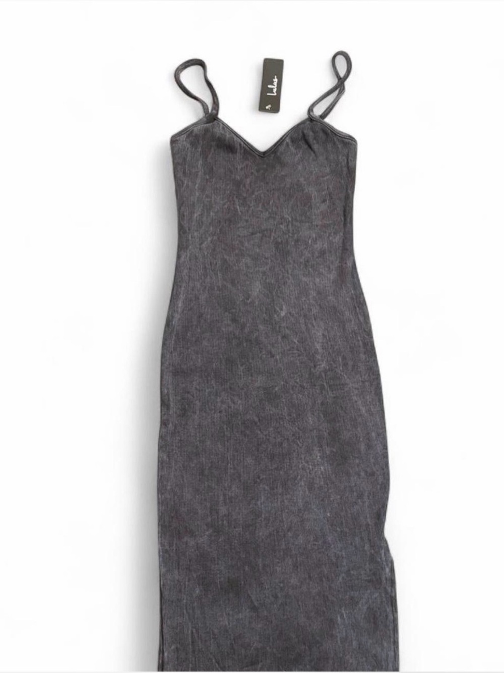 NWT Lulu's Charcoal Grey Ribbed Maxi Dress Size S